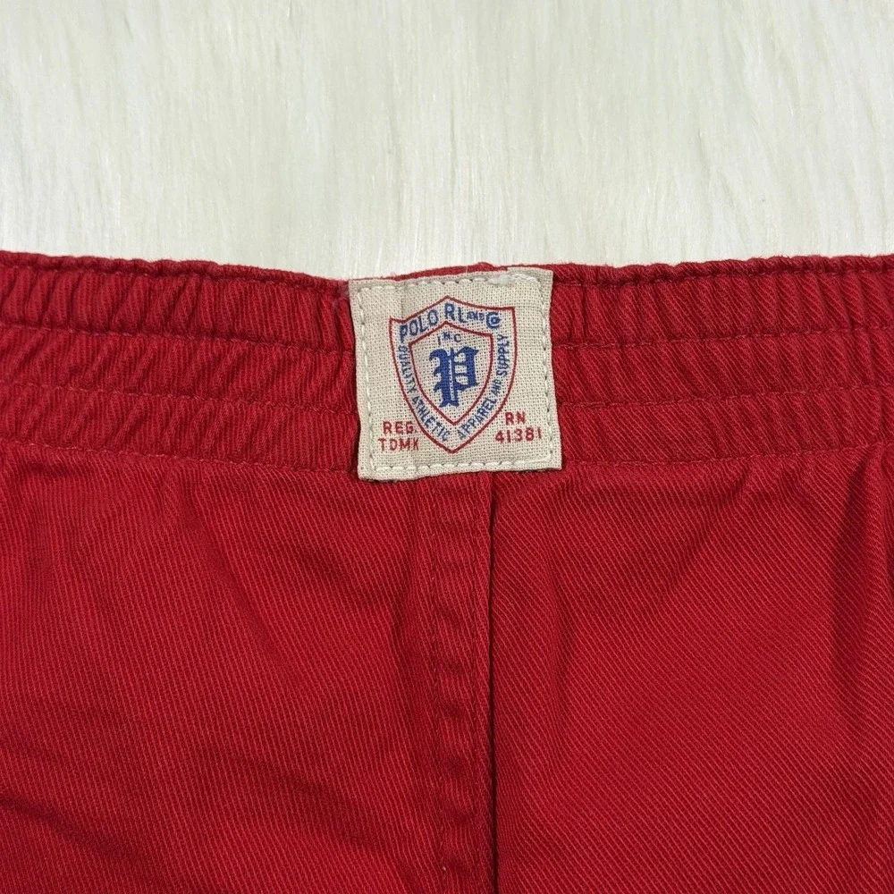 Polo Ralph Lauren Youth Boys Size 18 Red‎ Heritage Twill Cotton Pull On Shorts